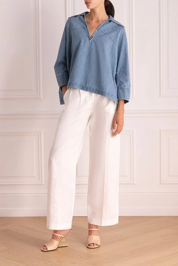 Valentino woman blue cotton blouse for women buy with prices and photos 168171 - photo 2