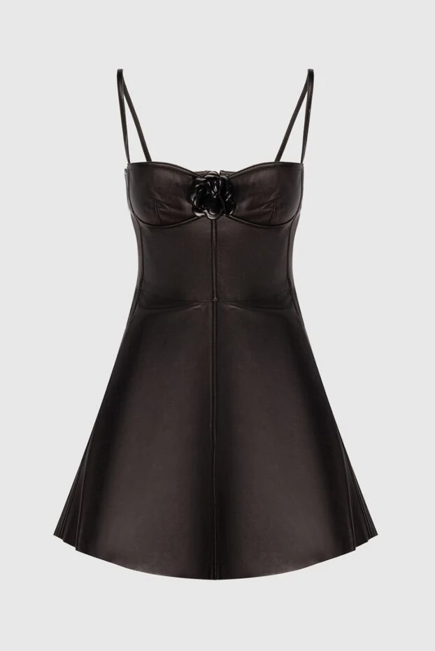 Valentino женские платье из кожи черное женское купить с ценами и фото 168175 - фото 1