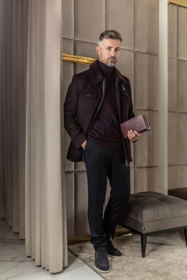 Cesare di Napoli мужские повседневные брюки темно синего цвета прямого кроя 168179 - фото 2