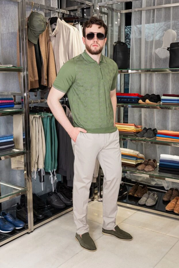 Cesare di Napoli чоловічі штани пастельні вузького крою. 168190 - фото 2