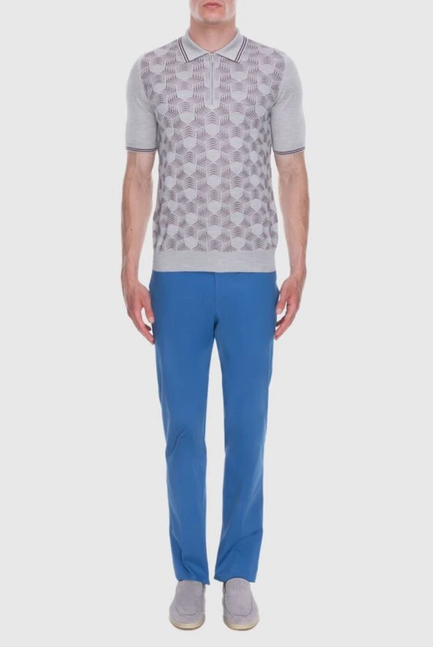 Cesare di Napoli мужские брюки голубые мужские купить с ценами и фото 168198 - фото 2