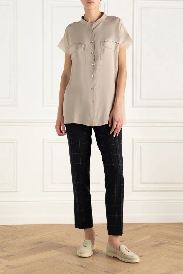 Panicale woman beige acrylic and silk blouse for women 168294 - photo 2