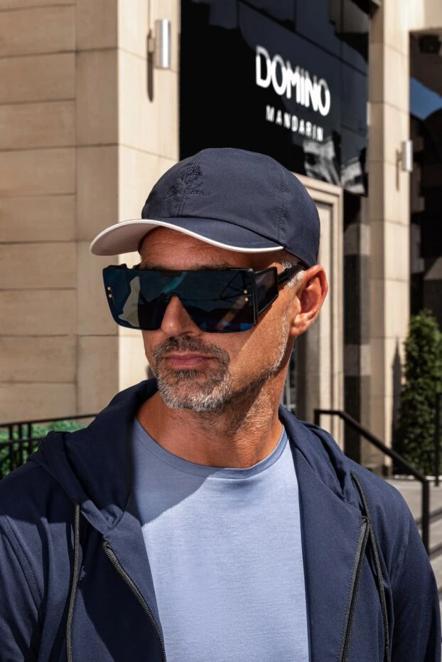 Balmain men's sunglasses with black frame and blue lenses 168306 - photo 2