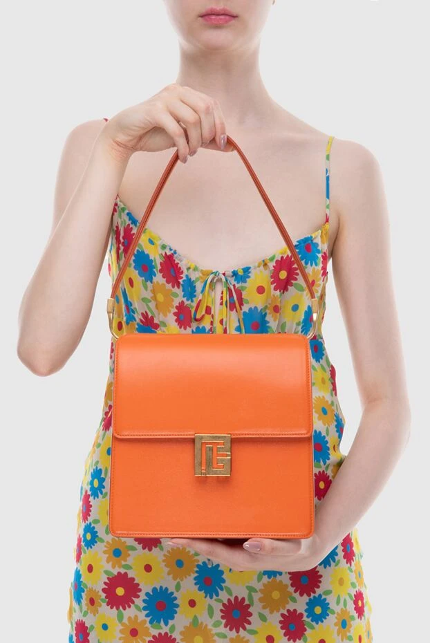 Balmain жіночі сумка зі шкіри помаранчева жіноча купити фото з цінами 168346 - фото 2