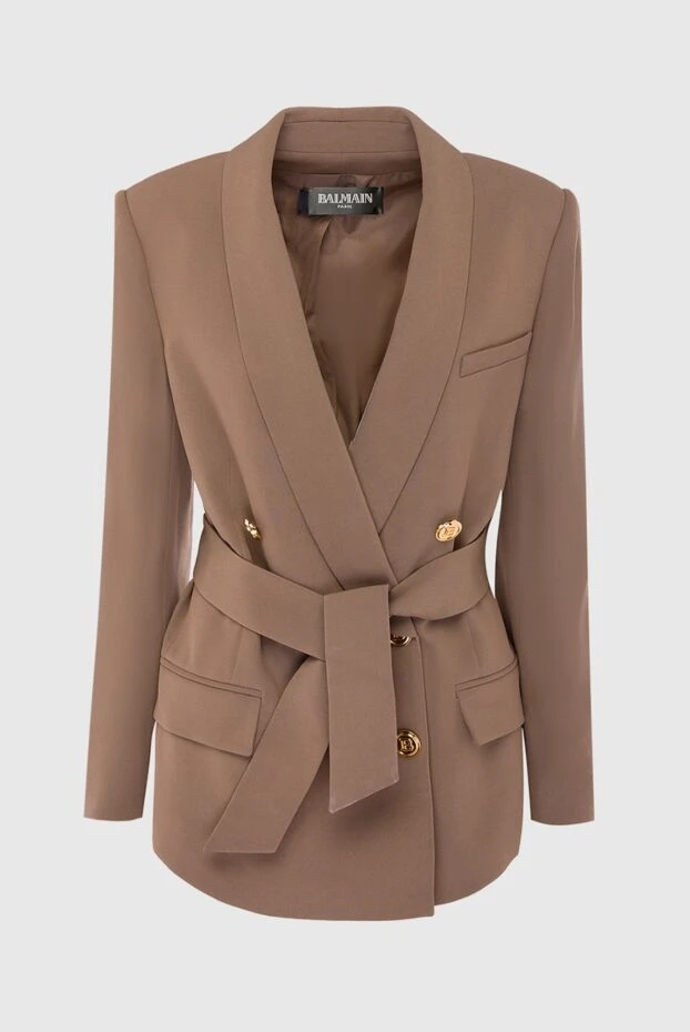 Balmain viscose jacket brown for women 195606 - photo 1