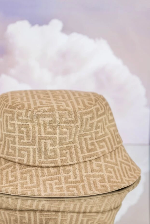 Balmain панама женская бежевая с монограммой 168368 - фото 2