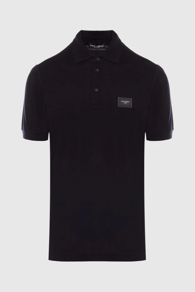 Dolce & Gabbana black cotton polo shirt with a brand logo patch for men 195732 - photo 1