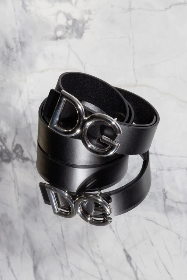 Dolce & Gabbana black smooth leather belt with metal buckle dg 168399 - photo 2