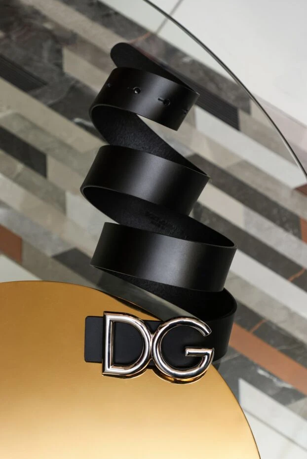Dolce & Gabbana black smooth leather belt with metal buckle dg 168399 - photo 3