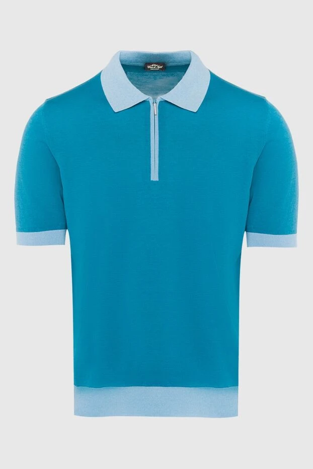 Cesare di Napoli man blue cotton and silk polo for men buy with prices and photos 168417 - photo 1