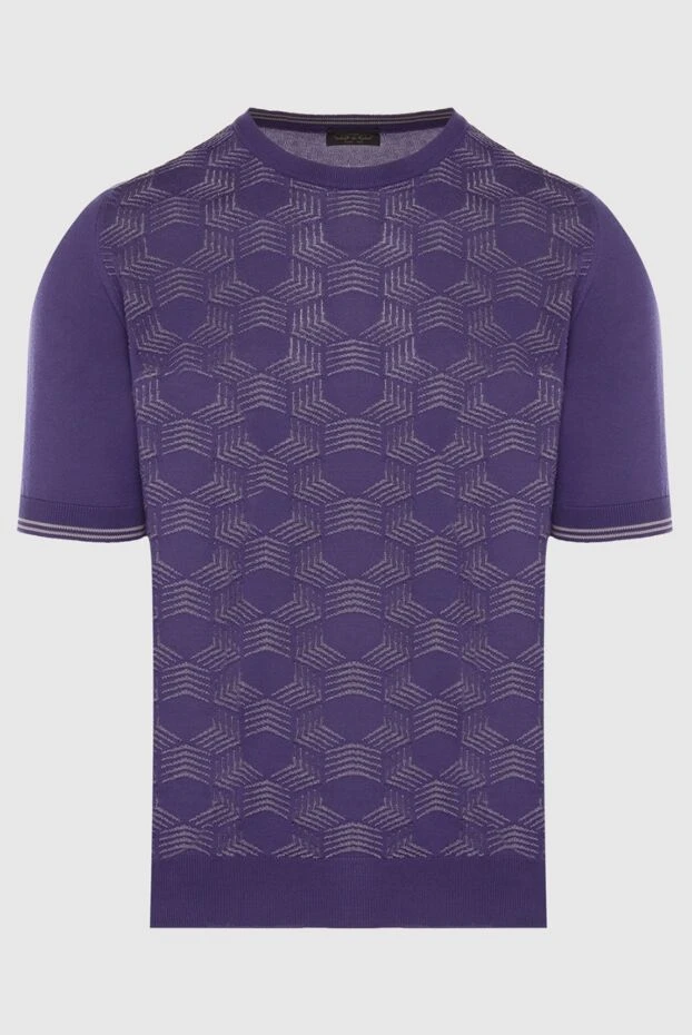 Cesare di Napoli man silk short sleeve jumper purple for men buy with prices and photos 168418 - photo 1
