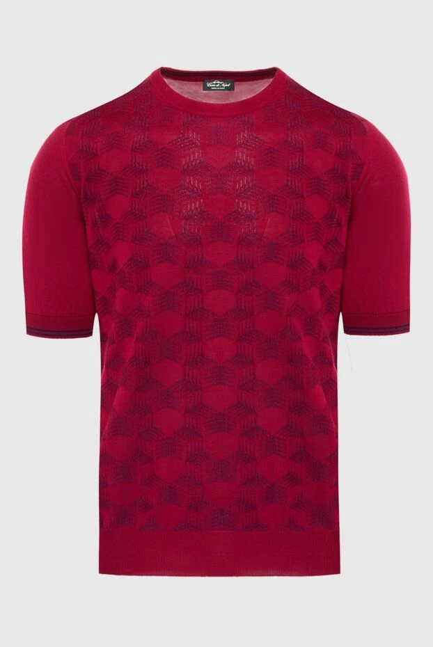 Cesare di Napoli short sleeve silk jumper in red for men 168419 - photo 1