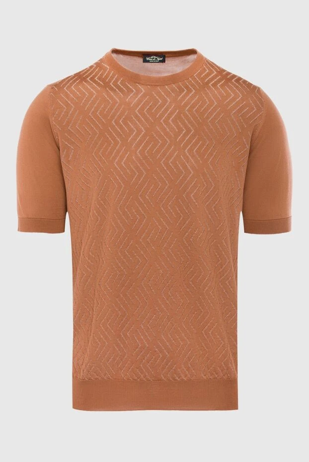 Cesare di Napoli brown silk short sleeve jumper for men 168423 - photo 1