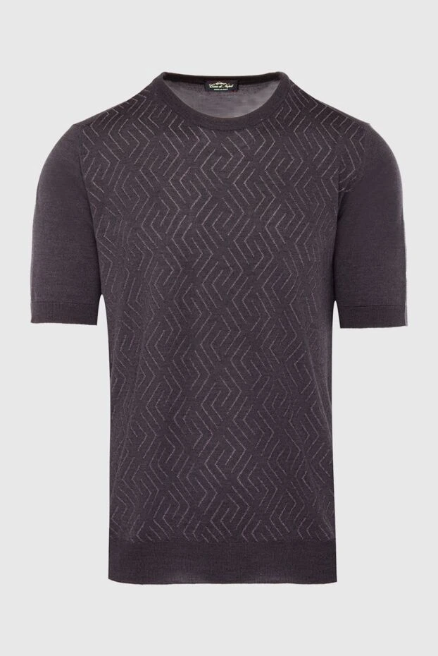 Cesare di Napoli man short-sleeved jumper in silk brown for men buy with prices and photos 168427 - photo 1