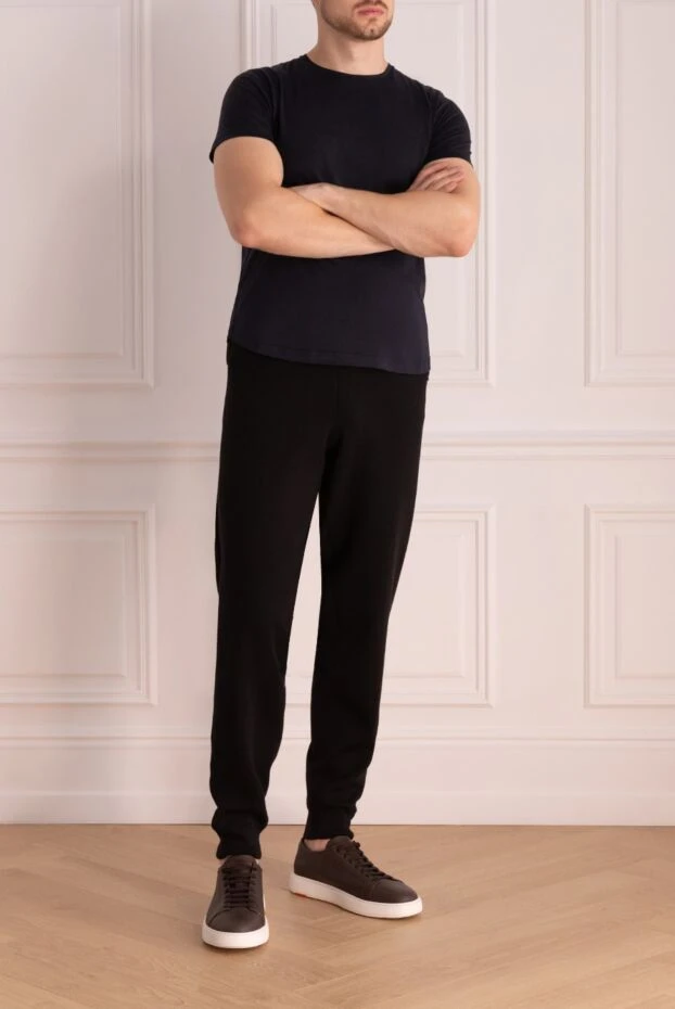 Zilli man men's sweatpants made of cashmere and silk, black buy with prices and photos 168434 - photo 2