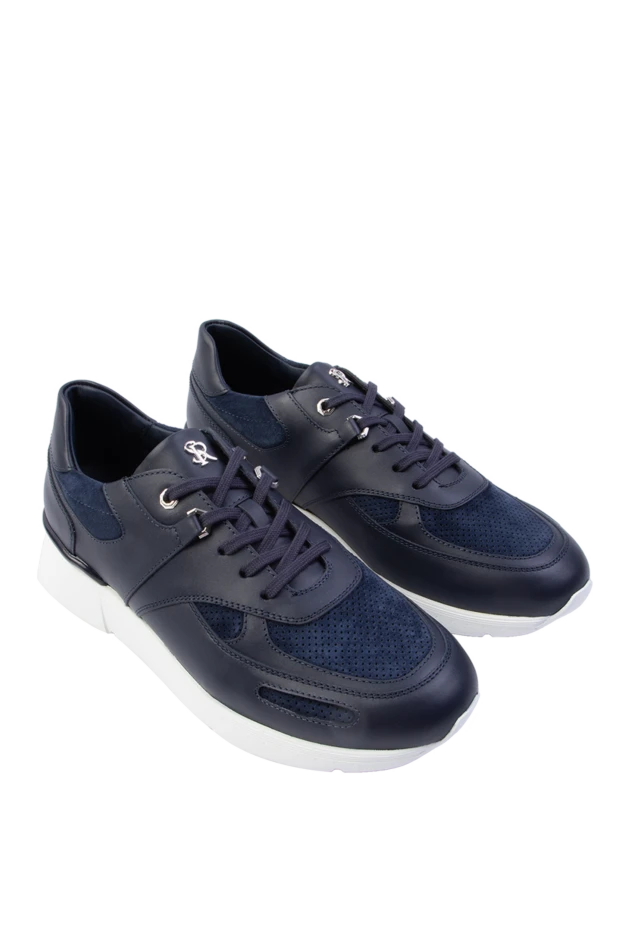 Stefano Ricci blue leather snickers for men 168446 - photo 3