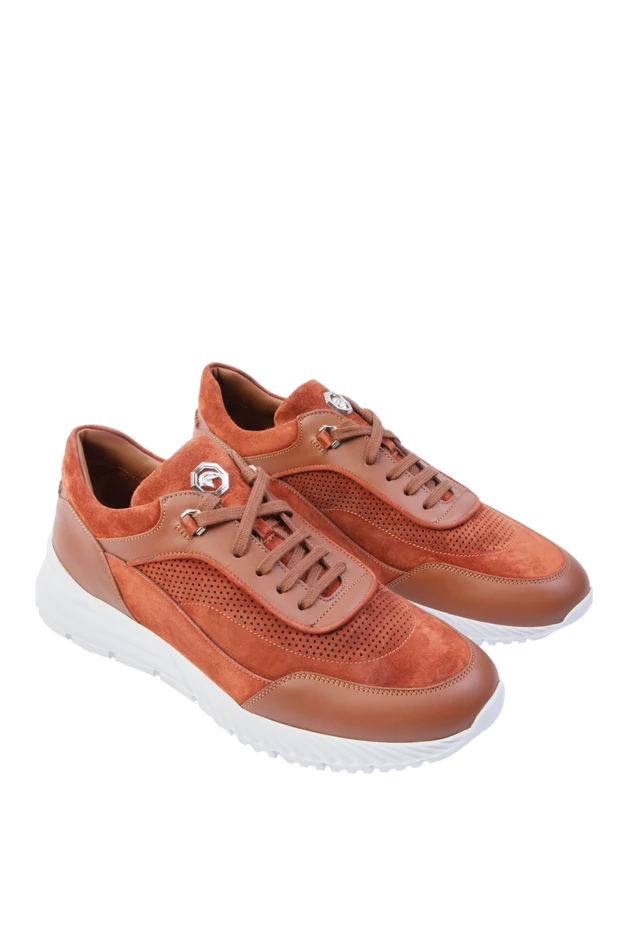 Stefano Ricci orange leather and suede sneakers for men 168448 - photo 3