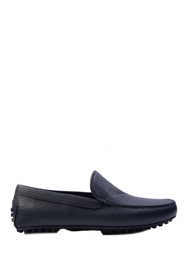 Blue leather loafers for men - photo 1