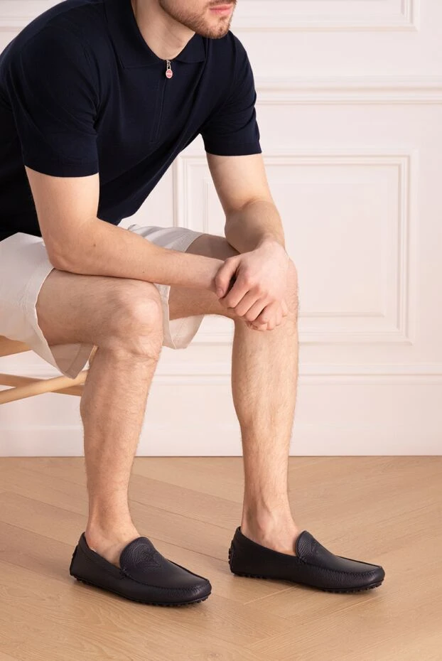 Stefano Ricci blue leather loafers for men 168449 - photo 2