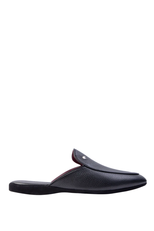 Капці зі шкіри чорні чоловічі - фото 1