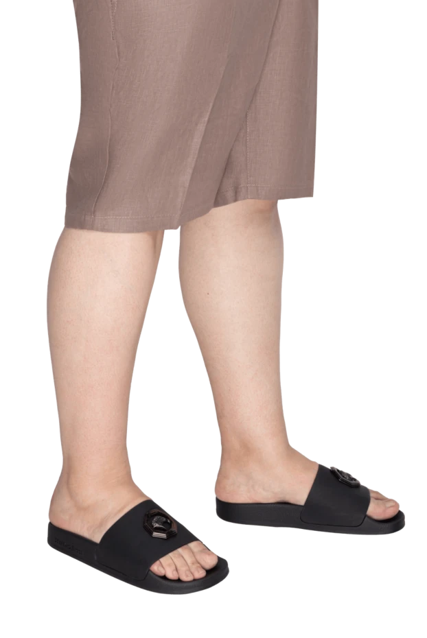 Stefano Ricci шлепанцы из кожи черные мужские 168455 - фото 2