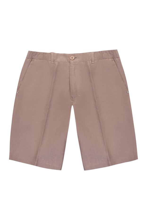 Шорты изо льна коричневые мужские - фото 1