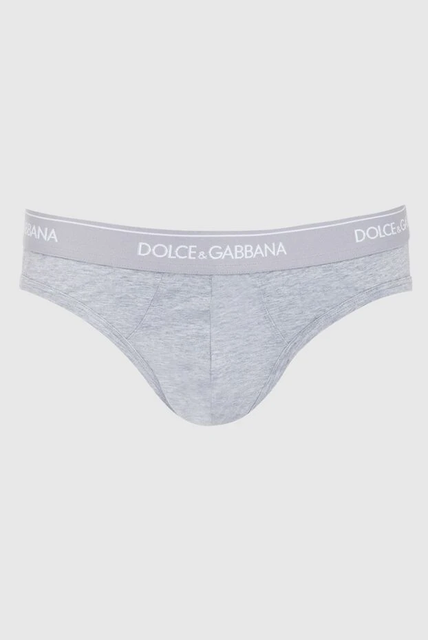 Dolce & Gabbana трусы брифы из хлопка и эластана серые мужские 168466 - фото 1