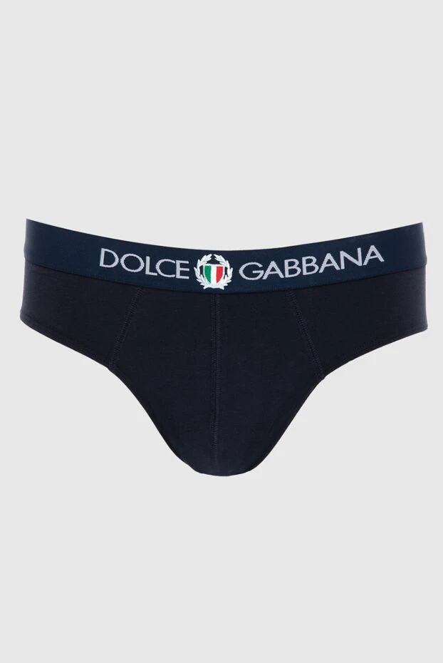 Dolce & Gabbana чоловічі труси брифи з бавовни та еластану сині чоловічі купити фото з цінами 168469 - фото 1
