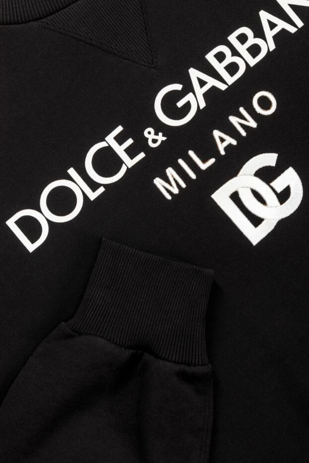 Dolce & Gabbana men's black cotton sweatshirt with print 168485 - photo 3
