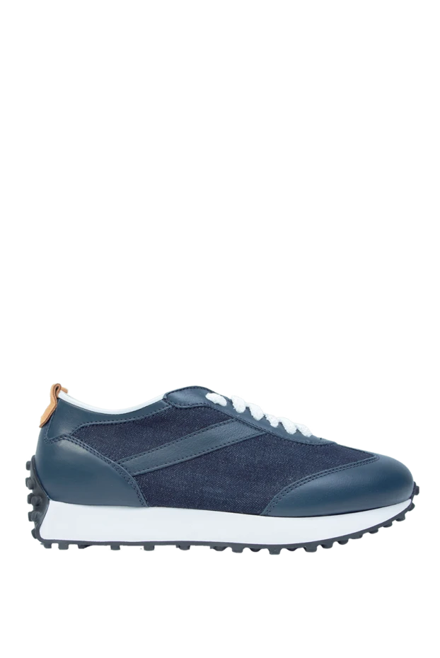 Doucal`s man sneakers in leather and textile blue for men buy with prices and photos 168509 - photo 1