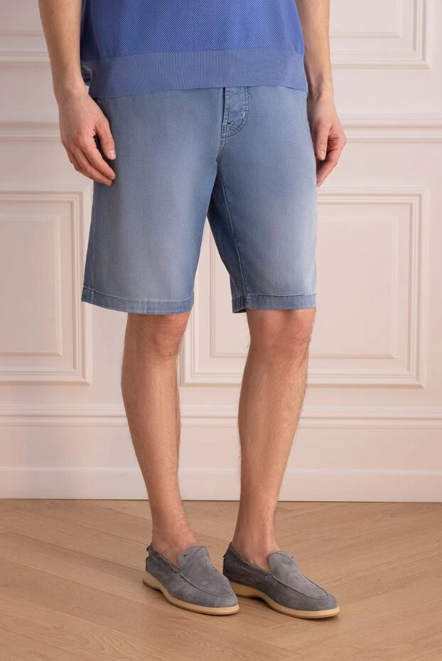 Jacob Cohen men's light blue denim shorts with elastic waistband 168536 - photo 3