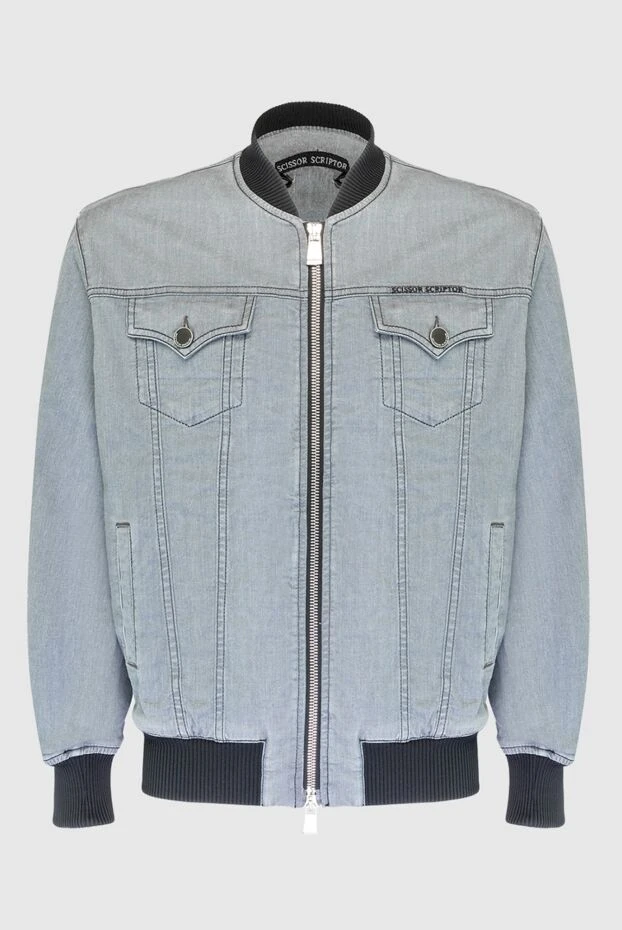 Denim jacket made of cotton, polyester and polyurethane gray for men