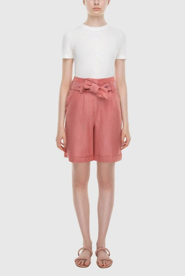 Peserico женские pink linen shorts for women купить с ценами и фото 168643 - фото 2