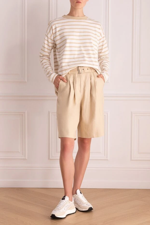 Peserico woman beige polyester and cotton shorts for women 168654 - photo 2