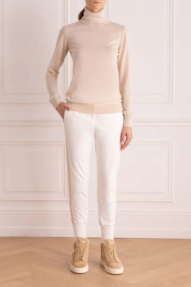 Peserico жіночі штани з бавовни білі жіночі купити фото з цінами 168656 - фото 2