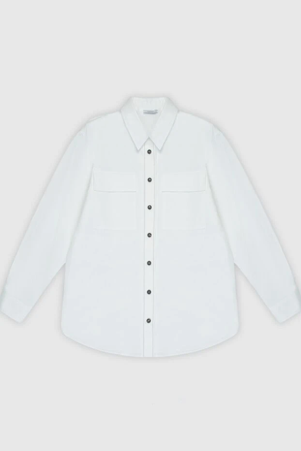 Peserico женские блуза из хлопка и полиэстера белая женская купить с ценами и фото 168665 - фото 1