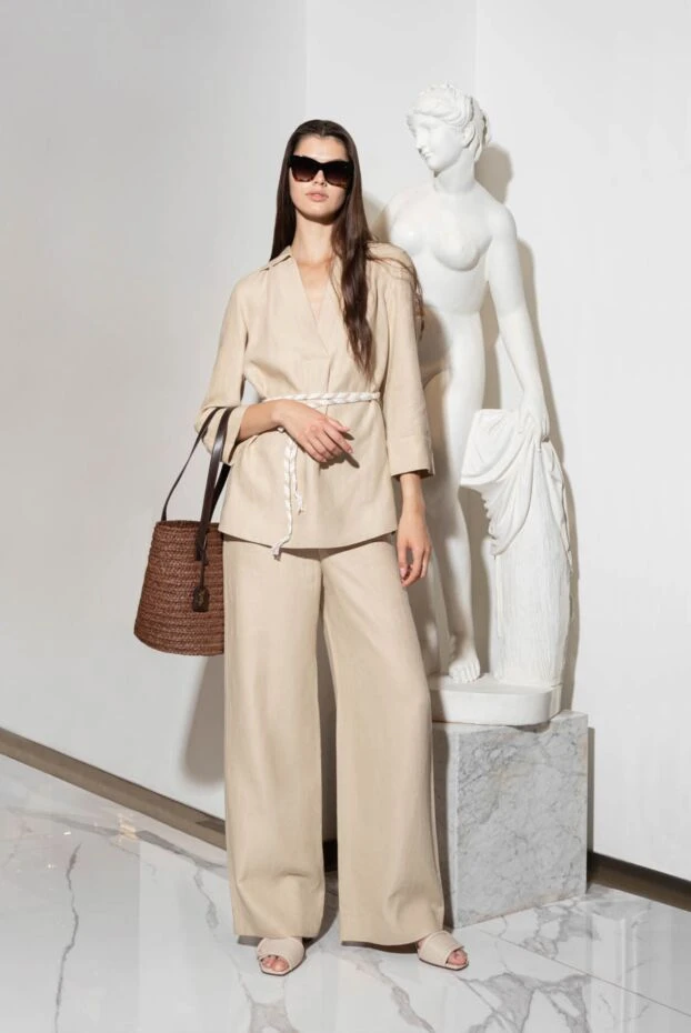 Peserico women's beige cotton pants 168675 - photo 2