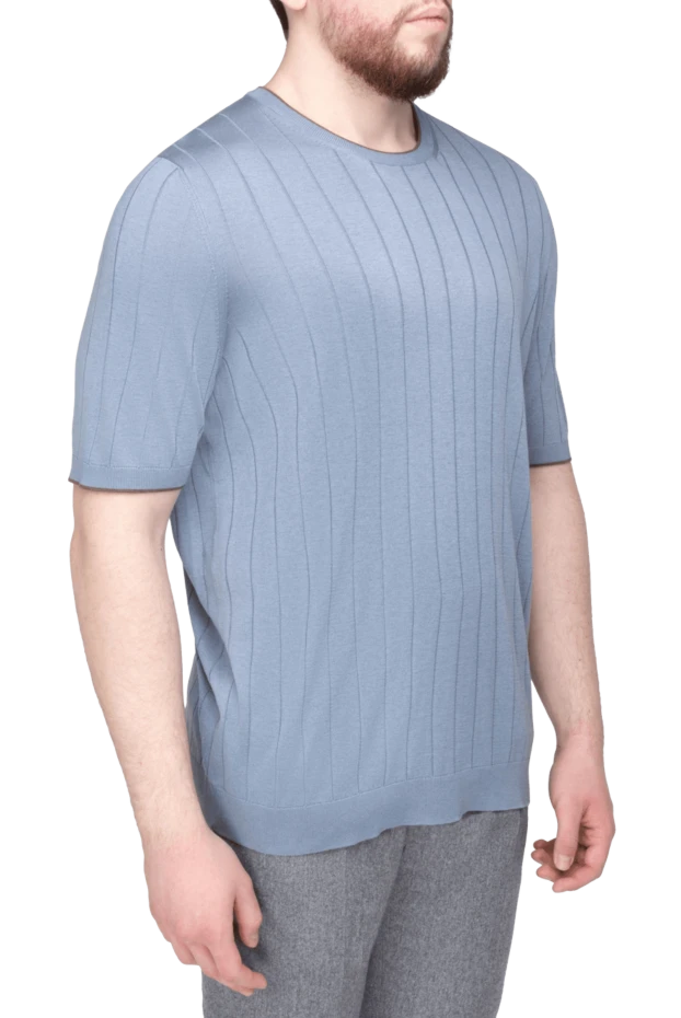 Barba Napoli short sleeve silk jumper blue for men 196545 - photo 3