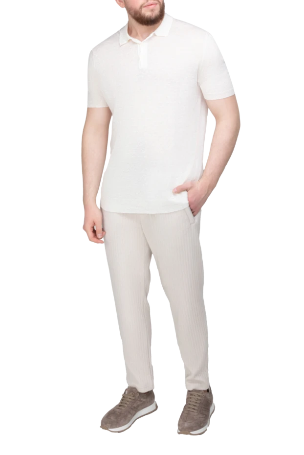 Barba Napoli white linen polo for men 168713 - photo 2