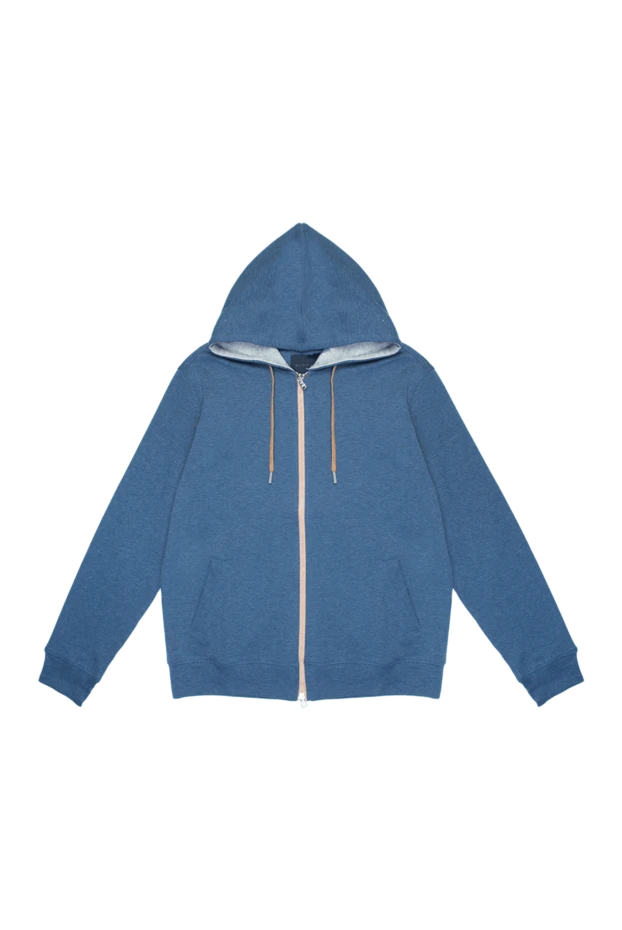 Barba Napoli man blue cotton and polyamide hoodie buy with prices and photos 168714 - photo 1