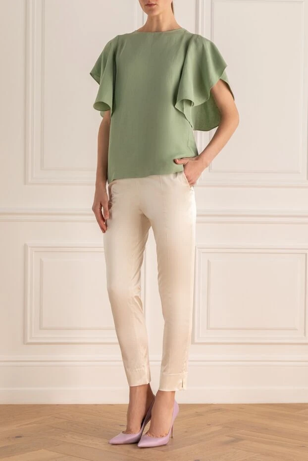 Fabiana Filippi woman green viscose and linen blouse for women 168742 - photo 2