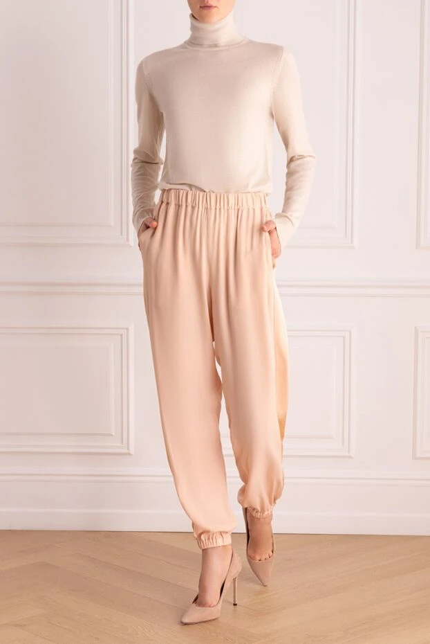 Fabiana Filippi woman pink acetate and silk trousers for women 168747 - photo 2