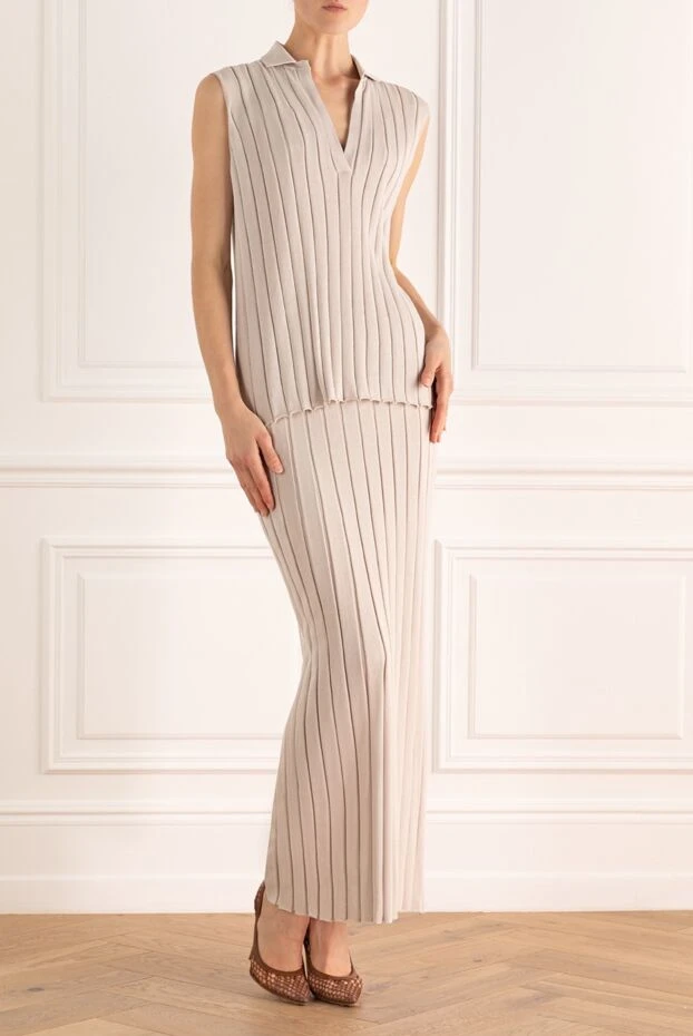 Fabiana Filippi set of v-neck top and long skirt in textured ribbed fabric 195619 - photo 3