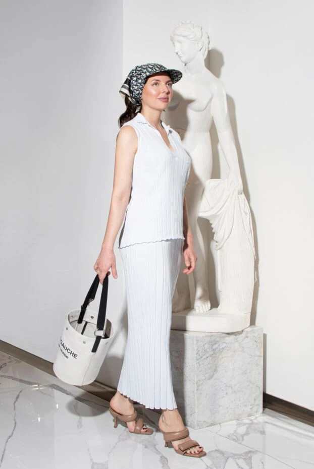 Fabiana Filippi set of v-neck top and long skirt in textured ribbed fabric 195619 - photo 2