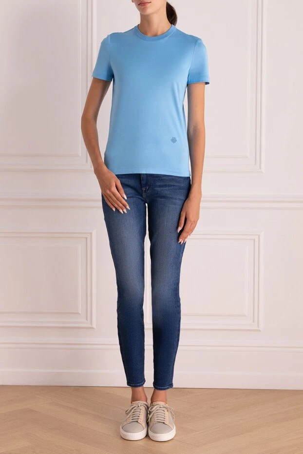 Loro Piana женские футболка из хлопка голубая женская купить с ценами и фото 168776 - фото 2