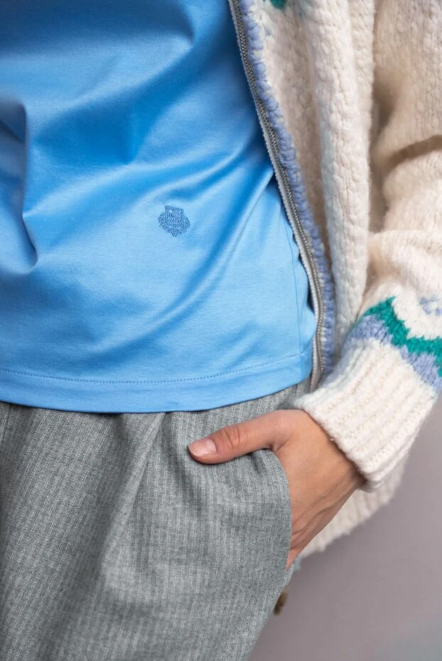 Loro Piana basic cotton jersey t-shirt in sky blue 168776 - photo 2