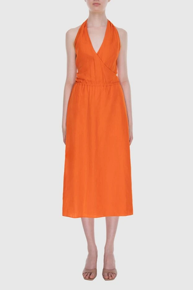 Loro Piana женские платье из льна оранжевое женское купить с ценами и фото 168810 - фото 2