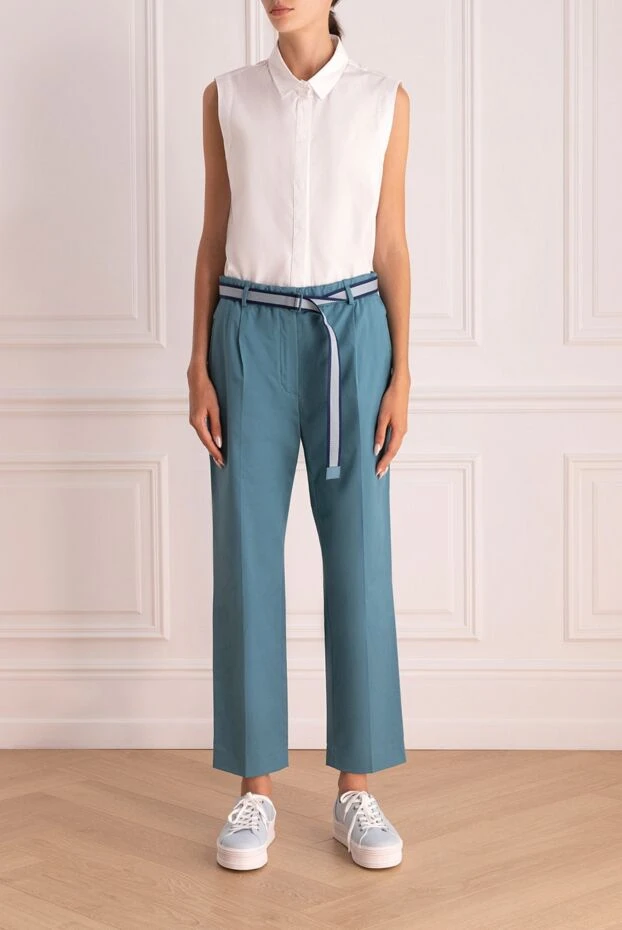 Loro Piana woman blue cotton trousers for women 168816 - photo 2