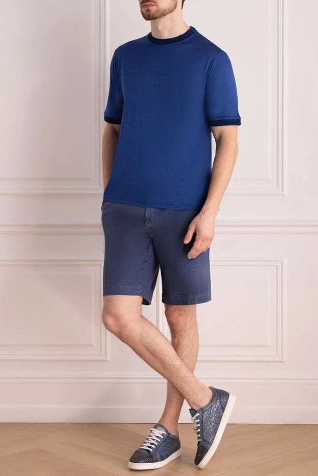 Loro Piana man blue linen and cotton shorts for men 168817 - photo 2