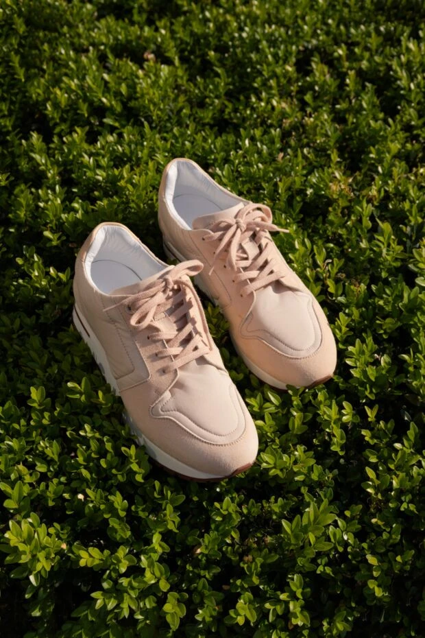 Loro Piana women's sneakers with stitching and contrasting inserts pink 168824 - photo 2